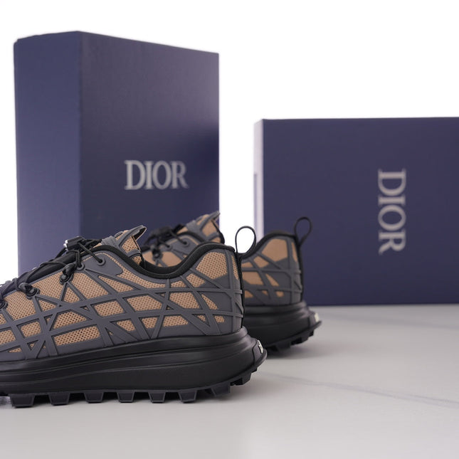 CD B31 SNEAKER BLACK AND BROWN MESH FABRIC
