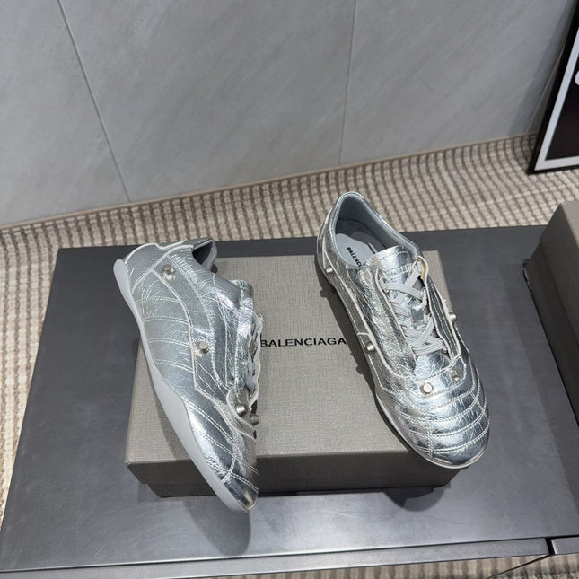 BALENCIAGA 25S SNEAKER IN SILVER CALFSKIN