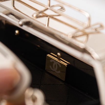 CHANEL 26S VAN SHAPED SHOULDER BAG MINI 16 IN BLACK AND GOLD BRASS GOLD HARDWARE