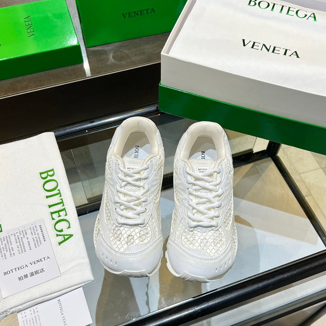 BOTTEGA VENETA 26S ORBIT SNEAKERS IN WHITE TECHNICAL MESH