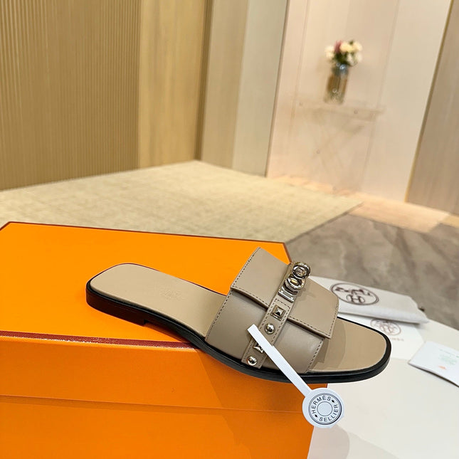 HM 26S GIULIA SANDAL IN LIGHT BROWN CALFSKIN SILVER HARDWARE