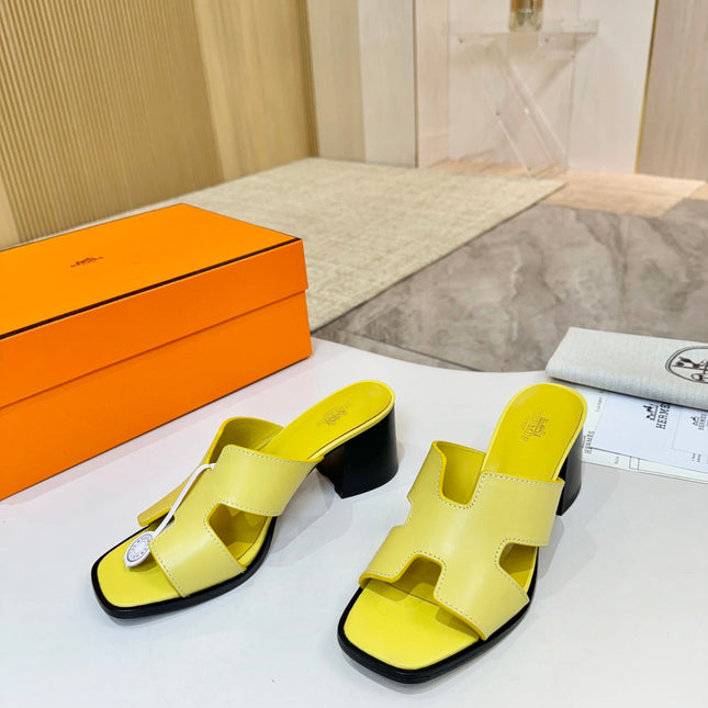 HM 26S HELIA SANDAL 70MM IN YELLOW CALFSKIN
