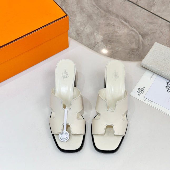 HM 26S HELIA SANDAL 70MM IN IVORY WHITE CALFSKIN
