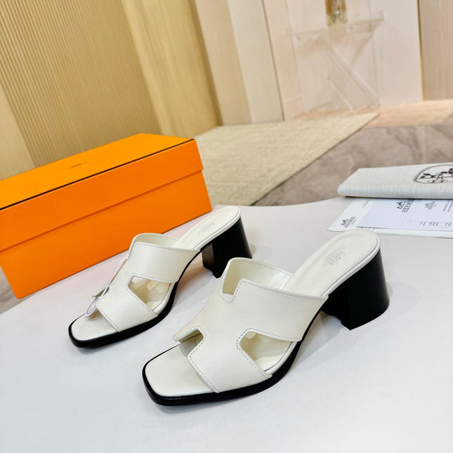 HM 26S HELIA SANDAL 70MM IN IVORY WHITE CALFSKIN