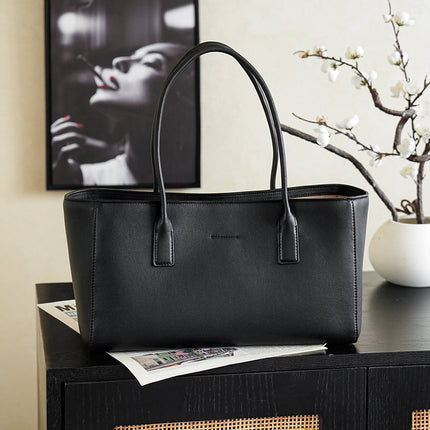 CHANEL 26S CERF TOTE BAG 39 IN BLACK CALFSKIN GOLD HARDWARE