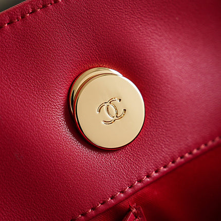 CHANEL 26S TOTE BAG 41 IN RED MULTICOLOR CANVAS AND CALFSKIN GOLD HARDWARE