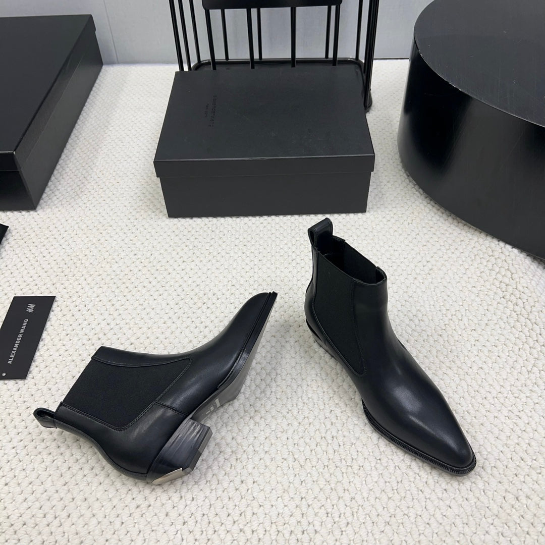 KANE 35MM ANKLE BOOT IN BLACK CALFSKIN