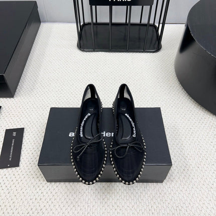 LINA BALLCHAIN FLAT IN BLACK MESH