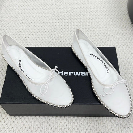 LINA BALLCHAIN FLAT IN WHITE MESH
