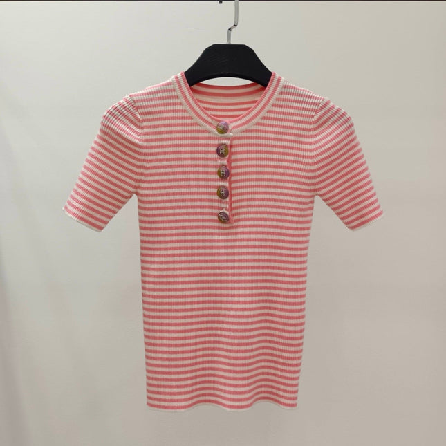 CHANEL 26S SHORT SLEEVE KNIT T-SHIRT STYLE 1227