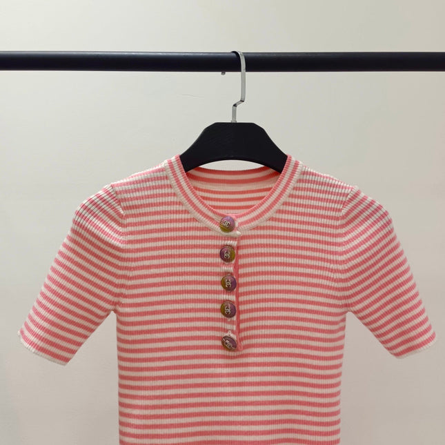 CHANEL 26S SHORT SLEEVE KNIT T-SHIRT STYLE 1227