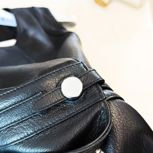 HERMES 25S LEATHER-BUCKLE WAIST VEST DRESS 120