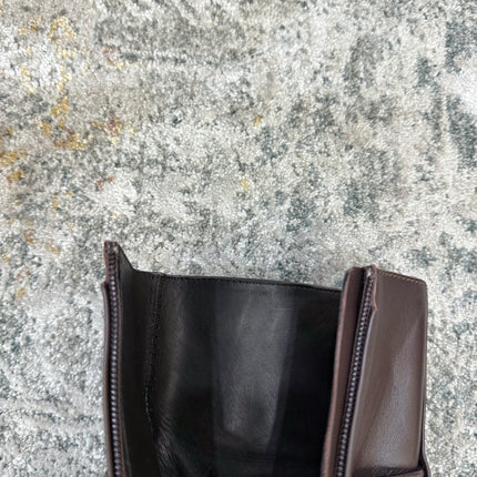 HM 26S FLAT ANKLE BOOTS IN DARK BROWN CALFSKIN
