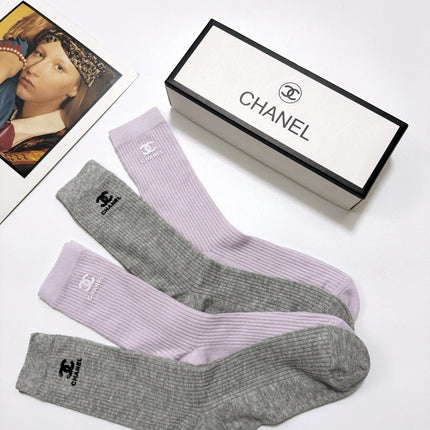 CHANEL 26S CREW SOCKS 395190 (1 BOX)