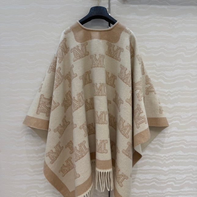 MAX MARA 25S FRINGED KNIT CAPE 167