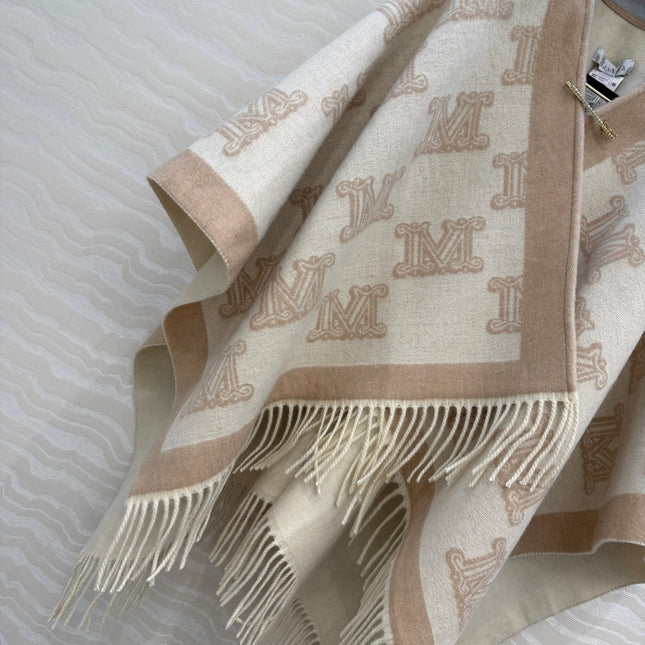 MAX MARA 25S FRINGED KNIT CAPE 167