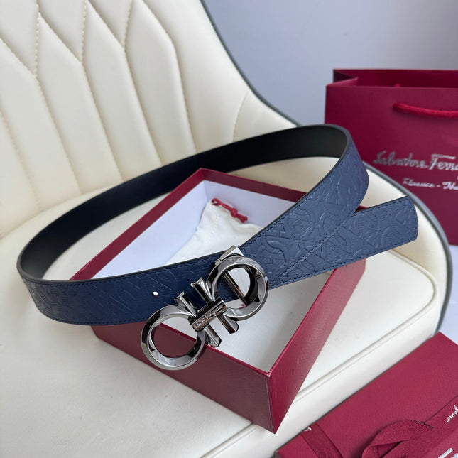 BELT 35MM IN NAVY BLUE CALFSKIN 621659