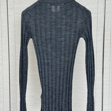 PRADA 26S LONG-SLEEVE KNIT POLO TOP 1297