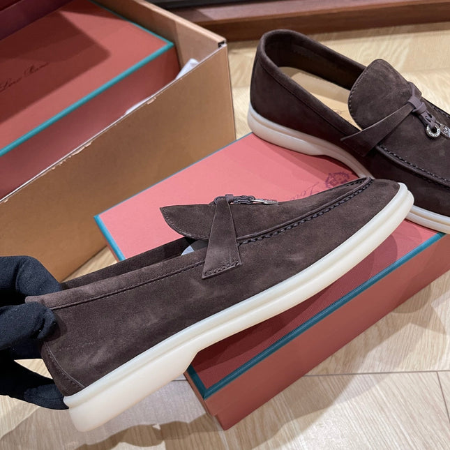 CHARMS WALK LOAFERS IN DARK CHOCOLATE BROWN SUEDE