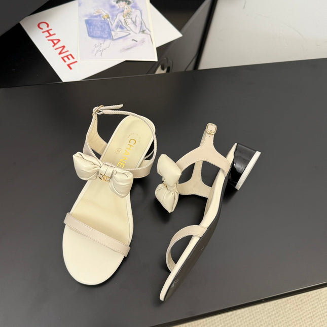 FLAT SANDALS 5 MM IN WHITE CREAM CALFSKIN