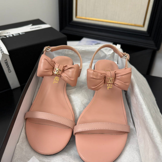 FLAT SANDALS 5 MM IN PEACH PINK CALFSKIN