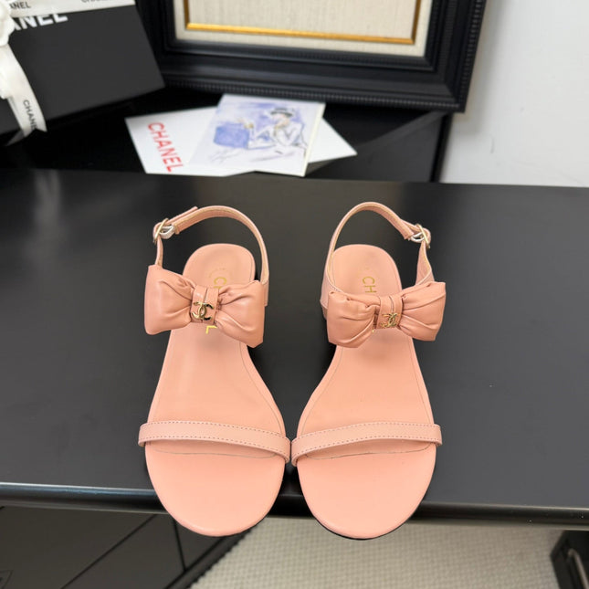 FLAT SANDALS 5 MM IN PEACH PINK CALFSKIN