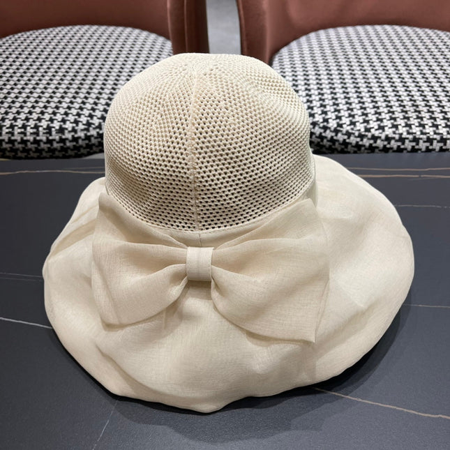 CELINE 26S MESH CROWN RUFFLE-BRIM SUN HAT STYLE 133