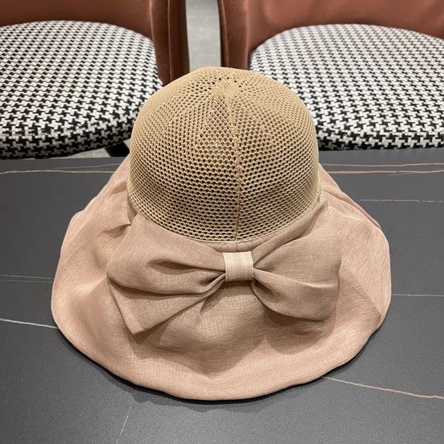 CELINE 26S MESH CROWN RUFFLE-BRIM SUN HAT STYLE 135