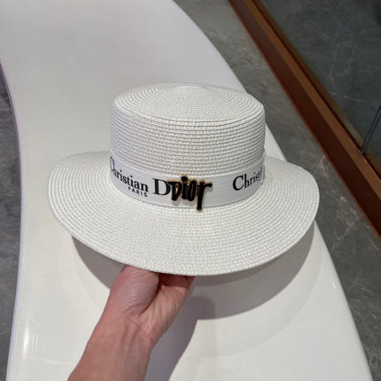 DIOR 26S STRAW BOATER HAT STYLE 195