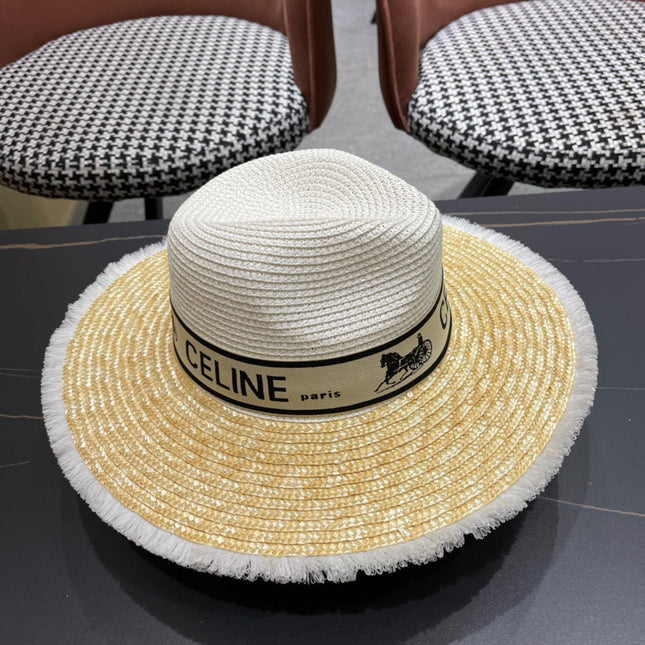 CELINE 26S WIDE-BRIM STRAW SUN HAT STYLE 136