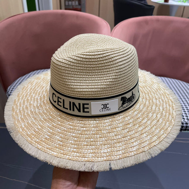 CELINE 26S WIDE-BRIM STRAW SUN HAT STYLE 138