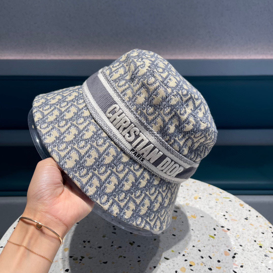 BUCKET HAT IN BLUE GRAY MIX BEIGE COTTON 429921