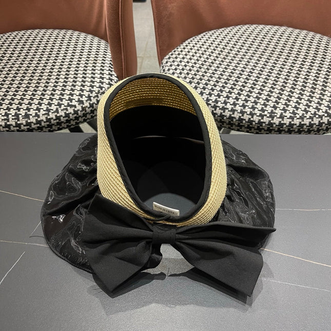 CELINE 26S STRAW CROWN RUFFLE-BRIM SUN HAT STYLE 112