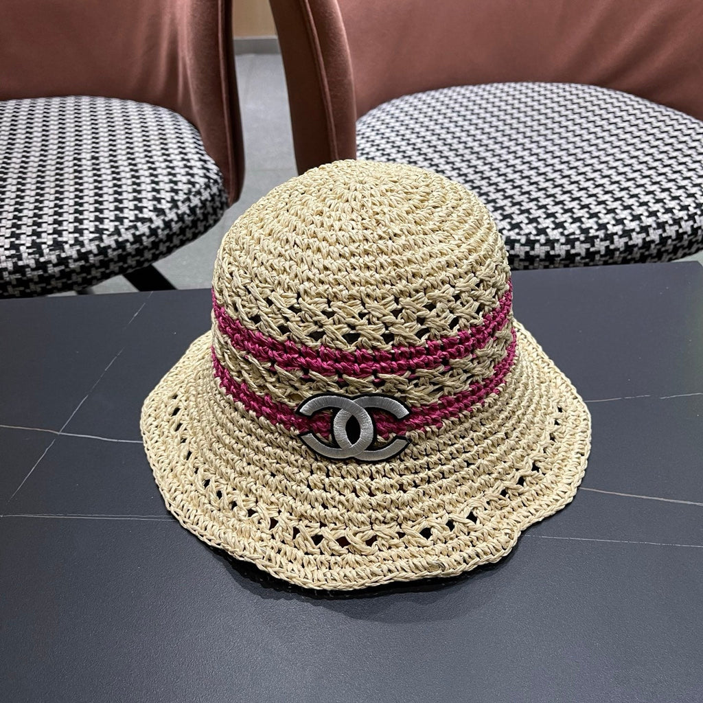 CHANEL 26S RAFFIA BUCKET HAT 335844