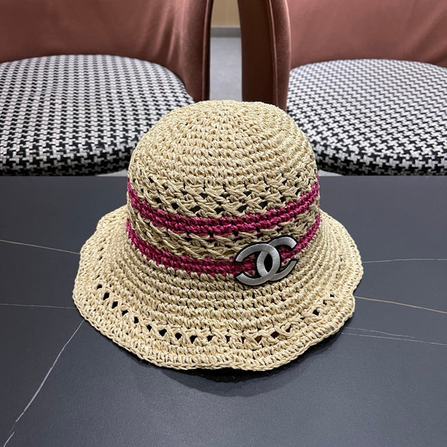 CHANEL 26S RAFFIA BUCKET HAT 335844