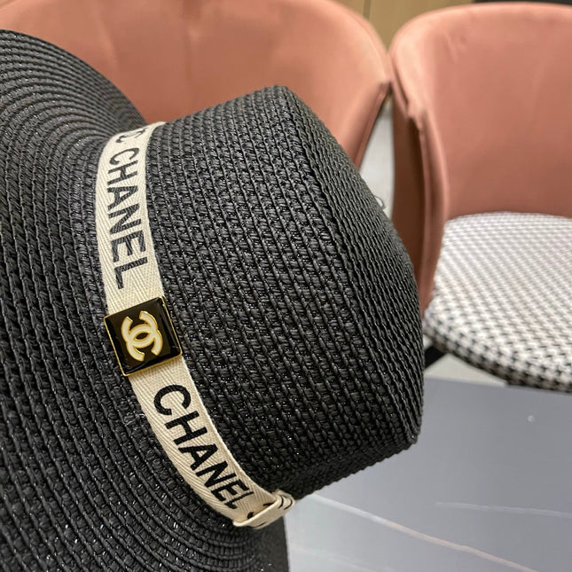 CHANEL 26S STRAW BOATER HAT 335740