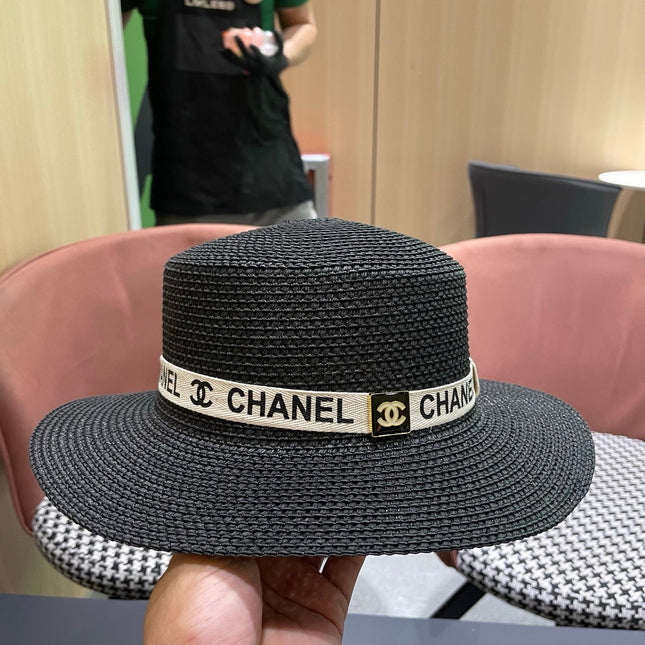 CHANEL 26S STRAW BOATER HAT 335740