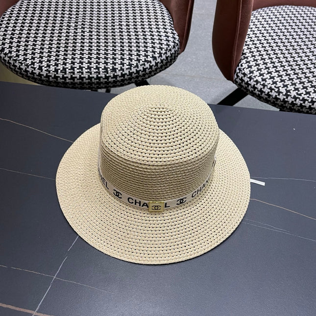 CHANEL 26S STRAW BOATER HAT 335741