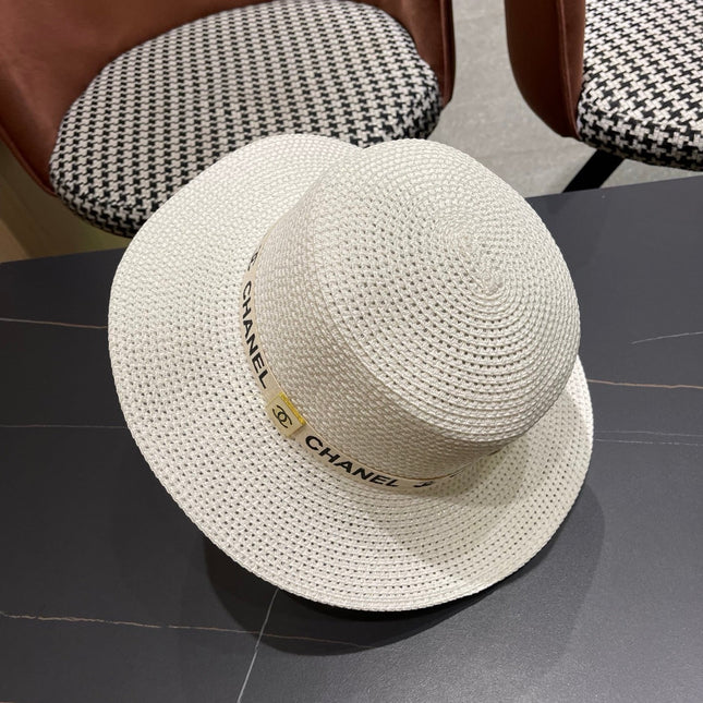 CHANEL 26S STRAW BOATER HAT 335739