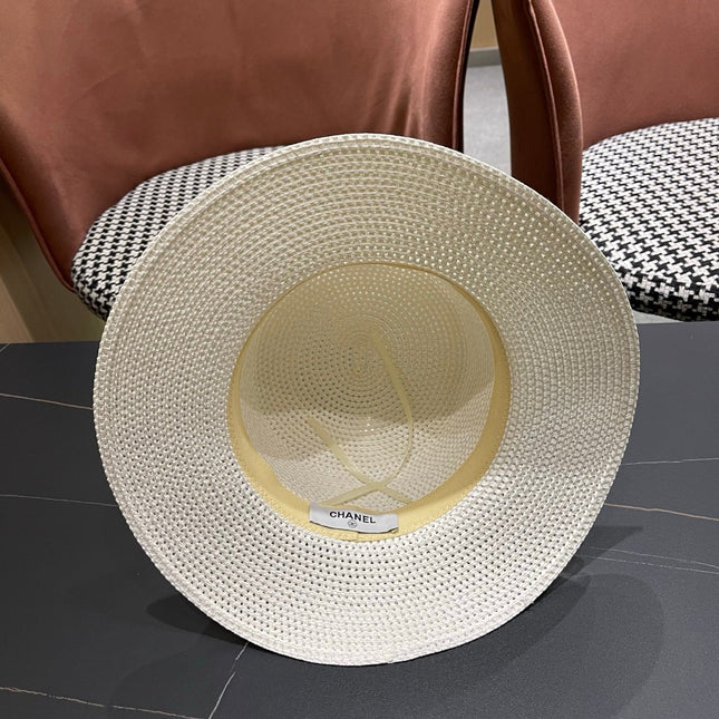 CHANEL 26S STRAW BOATER HAT 335739