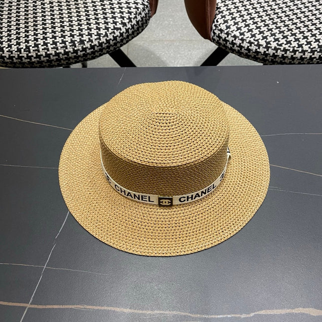 CHANEL 26S STRAW BOATER HAT 335738