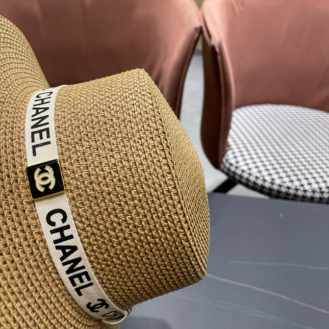 CHANEL 26S STRAW BOATER HAT 335738