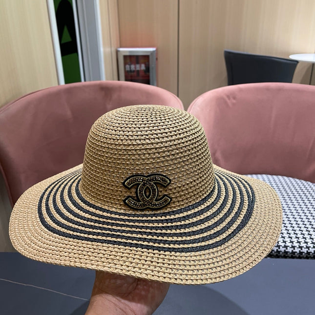 CHANEL 26S WIDE-BRIM STRAW HAT 335716