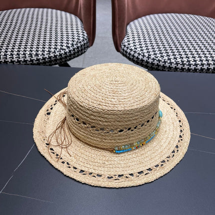 DIOR 26S STRAW BOATER HAT STYLE 211