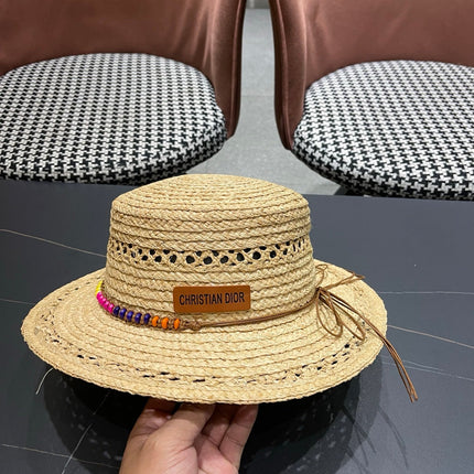 DIOR 26S STRAW BOATER HAT STYLE 210