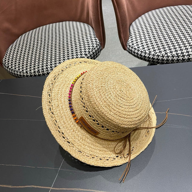 DIOR 26S STRAW BOATER HAT STYLE 210
