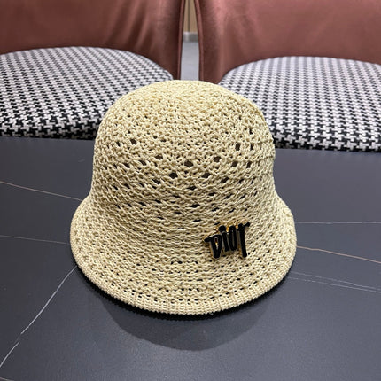 DIOR 26S CROCHET STRAW BUCKET HAT STYLE 219