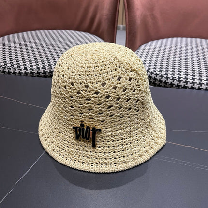 DIOR 26S CROCHET STRAW BUCKET HAT STYLE 219