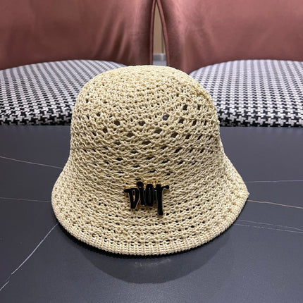 DIOR 26S CROCHET STRAW BUCKET HAT STYLE 219