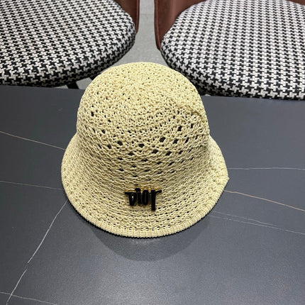 DIOR 26S CROCHET STRAW BUCKET HAT STYLE 219